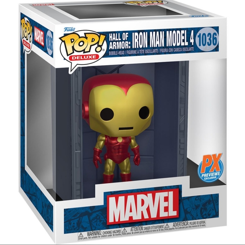 Funko Pop! Marvel Iron Man Hall of Armor Model 4 Deluxe Vinyl Figure #10…